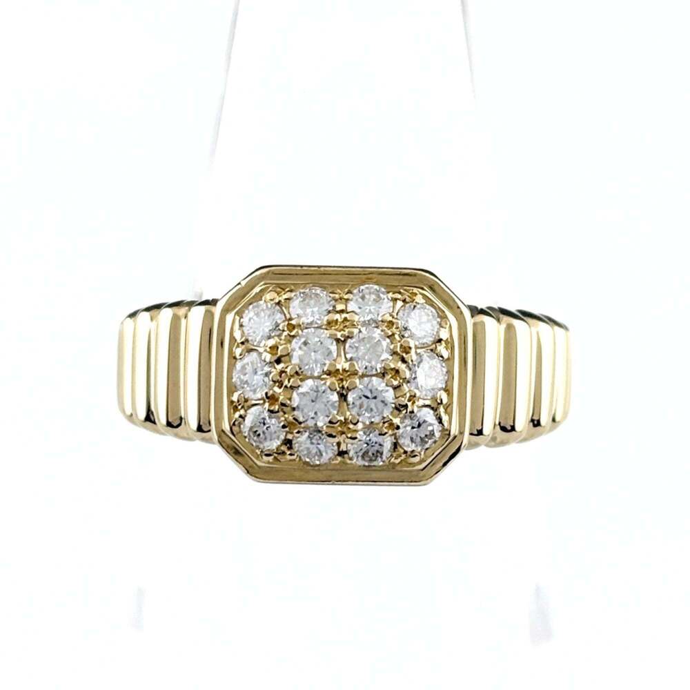 Christian Dior YG Yellow Gold Ring with Small Diamonds (750) - Women's